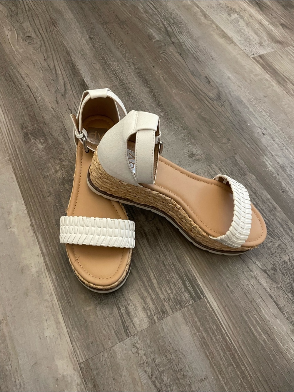 White Woven Wedges